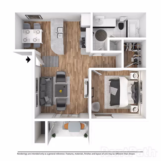 One Bedroom Large floor plan